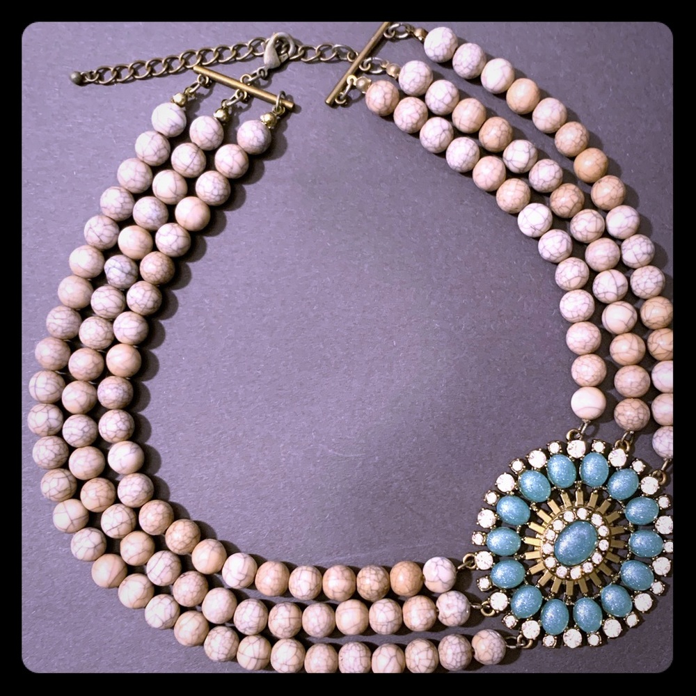 Triple Strand Medallion Necklace